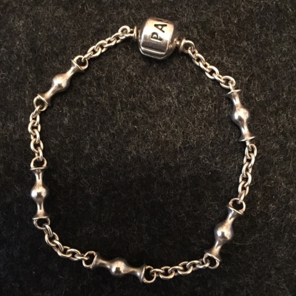 Solid Silver Pandora chain link bracelet